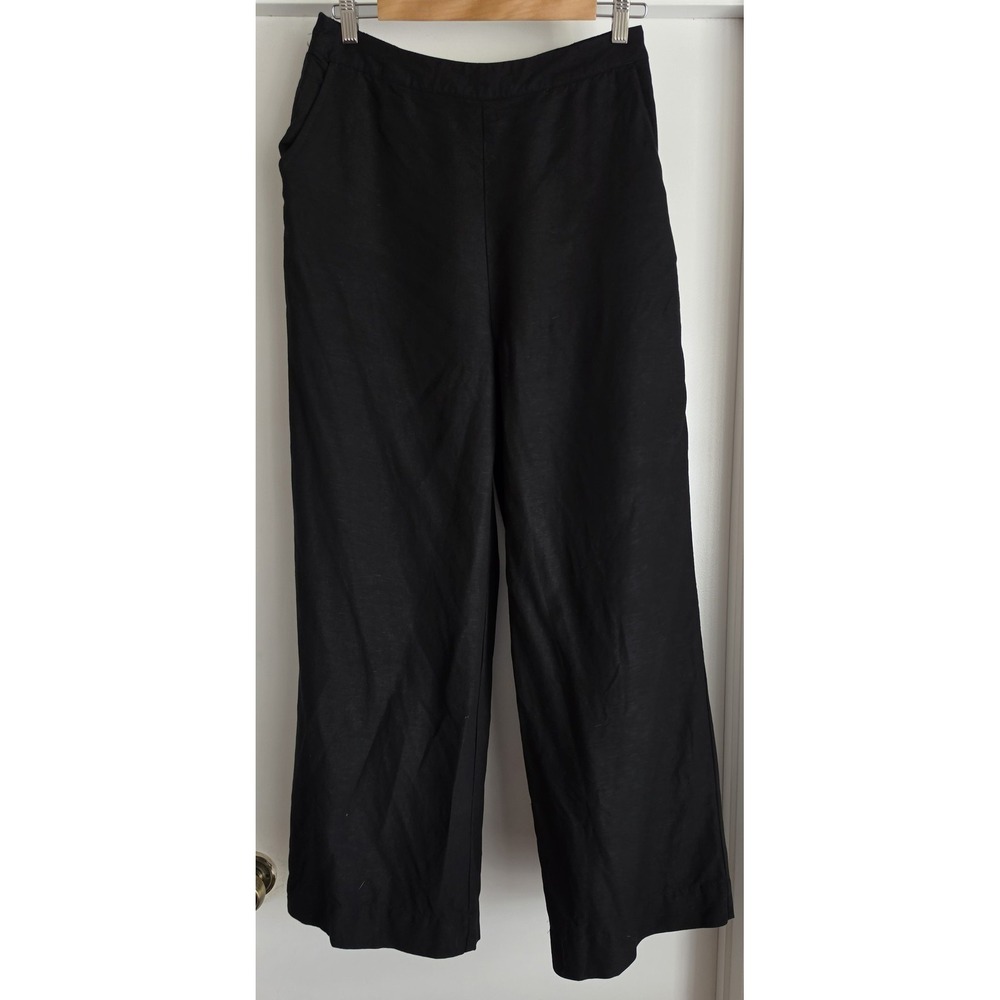 Rhythm Women's Size 8 Black Linen Blend Pants Casual Straight Trousers Slacks
